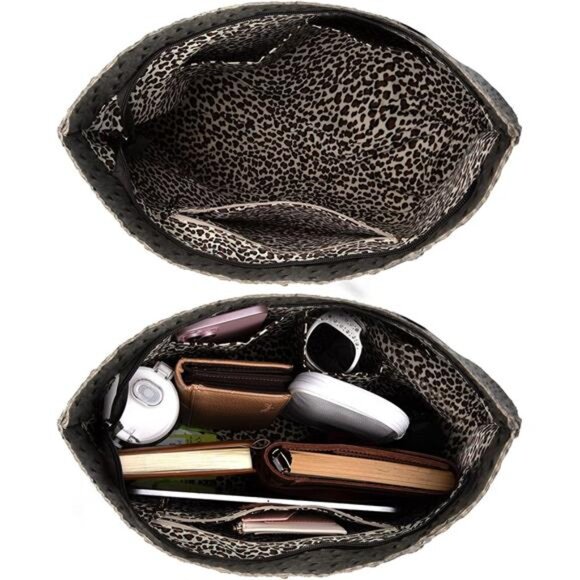 Womens Tote Bag with Zipper Charcoal - Picture 3 of 3